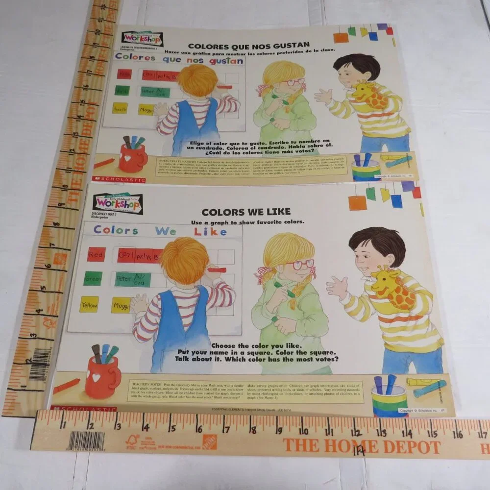 Scholastic English Spanish (10) Task Cards / Job Cards Classroom or Homeschool